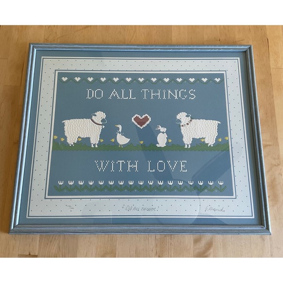 Figi Graphics Other - Figi Graphics E Brorind Do All Things With Love Signed Numbered Framed Print Art